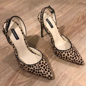 Shoemint animal print slingback pointed heels